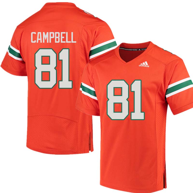 Adidas Miami Hurricanes #81 Calais Campbell College Football Jerseys Sale-Orange